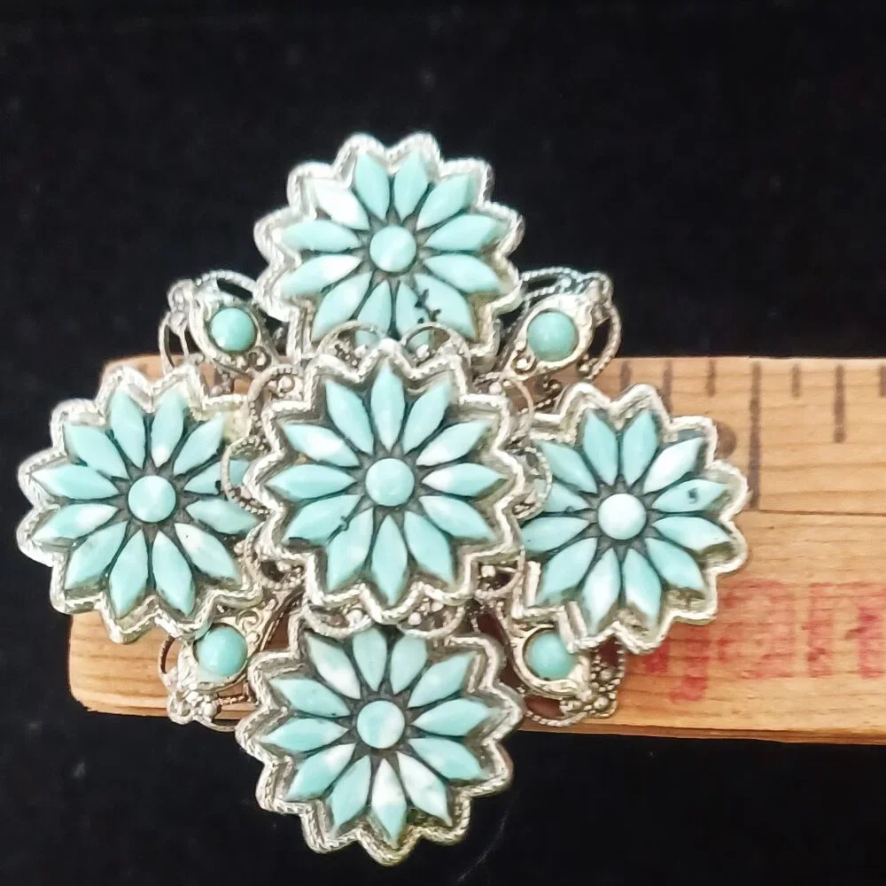 Blue Flower Brooch - Vintage - Picture 3 of 4
